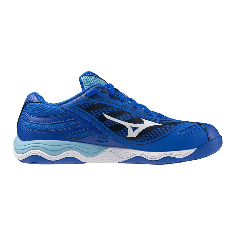 Mizuno Wave Medal 7 Table Tennis and Size 2E Shoes, Stability, Cushioning, Responsiveness, Blue/White/Turquoise, 28.5 Cm,