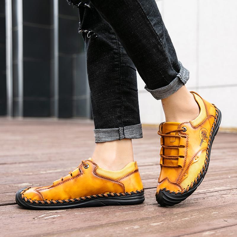 Pánské boty z pravé kůže, společenské boty, pánské boty pro volný čas, měkké boty na volný čas