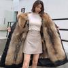 Winter New Wool Cotton Clothes Medium and Long Women's Removable Imitation Raccoon Hair Liner Thickened Large Size Imitation Fur Jacket