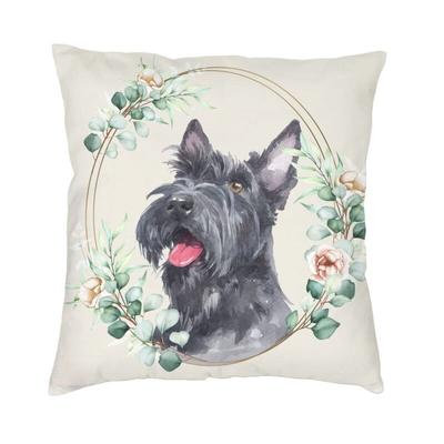 Scottish Terrier Dog Cushion Cover 66x66cm Soft Scottie Pet Lover Pillow Case for Sofa Car Pillowcase Living Room Decoration