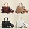 Fashion Solid Color Crocodile Texture Women Casual Shoulder Bag Three Piece Set For Daily Use And Office Commuting