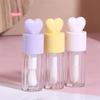 4ml Cute Heart Shape Lip Gloss Tubes Clear DIY Cylindrical Lip Balm Tubes with Wand Refillable Cute Creative Lipstick Bottle