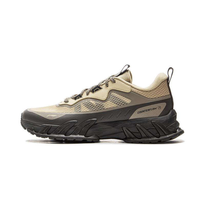 New LiNing CF Tracing, Xiaoyao Xing V3 Slip Resistant Abrasion Resistant Low top Hiking Shoes Unisex Khaki Gray AHTV017-2