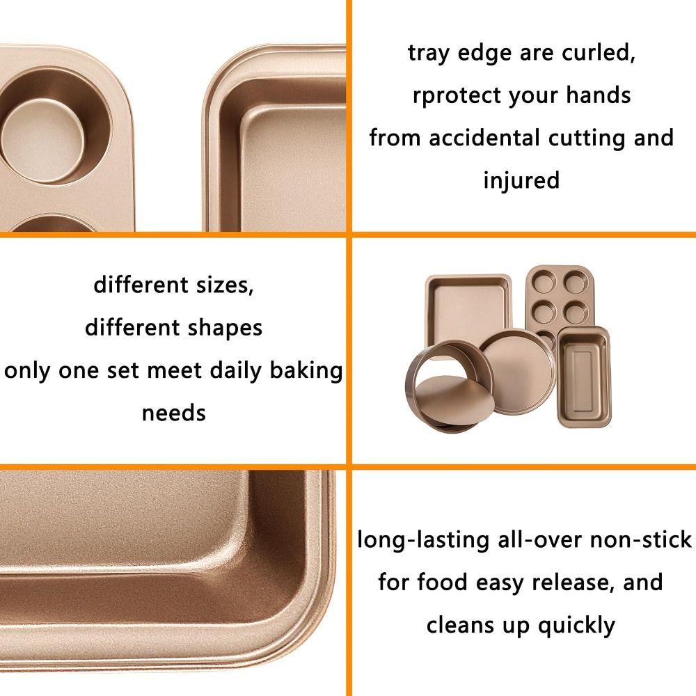 Heavy Duty Kitchen Baking Sheets with Round/Square Cake Pan Baking Supplies Professional Baking