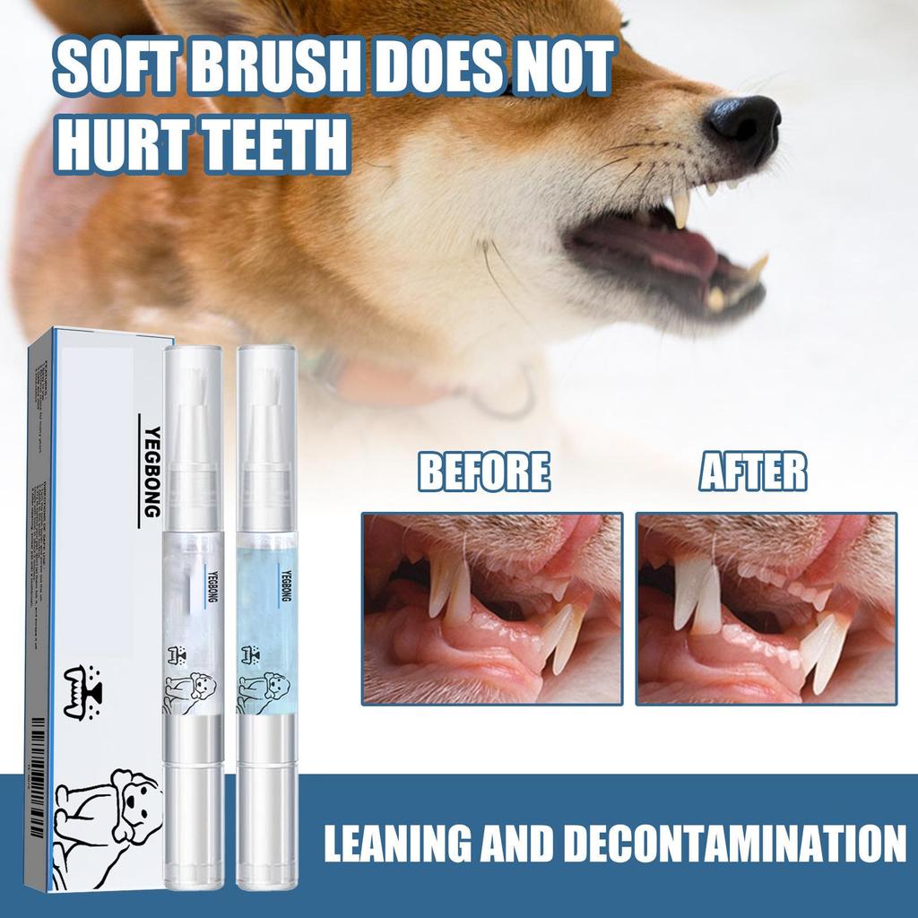 Yegbong dental cleaning pen for cats and dogs gently softens stains on the surface of teeth, convenient household pet oral care products 1pc
