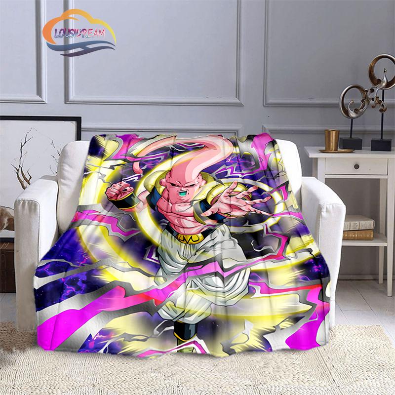 Japanische Animation Rolle Majin Buu 3D-Druck Tagesdecke Decke Anime-Charaktere Buu Flanelldecken Überwurfdecken