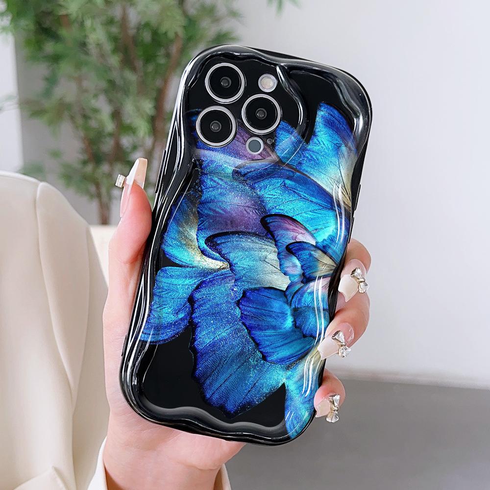 Cartoon Pattern Cream Texture Casing Wavy Edge Soft Silicone Cover Phone Case for OPPO Reno Realme OnePlus Vivo