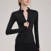 New Sports Jacket For Women With Nude Feeling, Slim Fit And Slimming, Zipper Yoga Suit, Long Sleeved Outdoor Running And Jumping Exercise Fitness Top