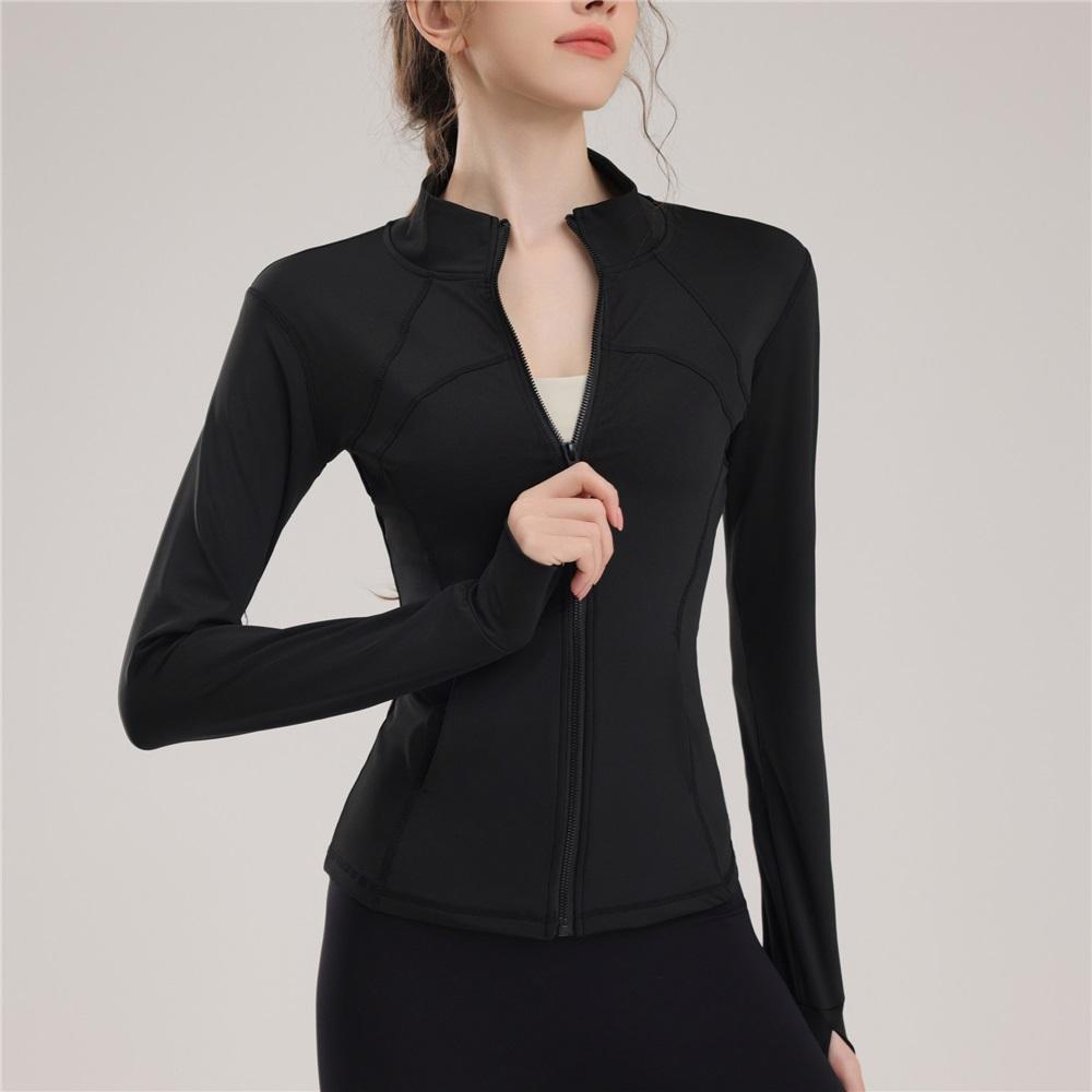 New Sports Jacket For Women With Nude Feeling, Slim Fit And Slimming, Zipper Yoga Suit, Long Sleeved Outdoor Running And Jumping Exercise Fitness Top