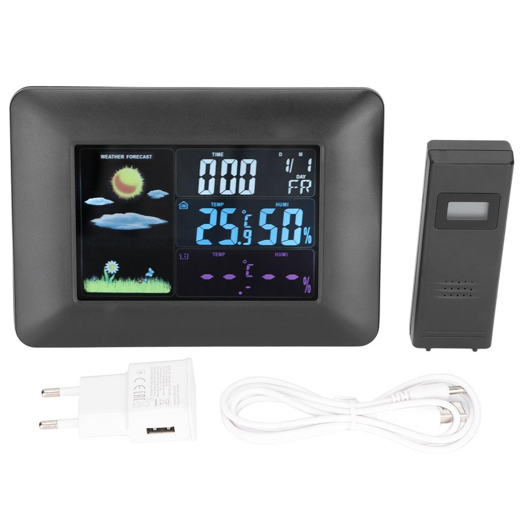 Cyfrowa Bezprzewodowa Stacja Pogodowa Termometr Wewnętrzny Zewnętrzny z Czujnikiem Temperatura Wilgotność