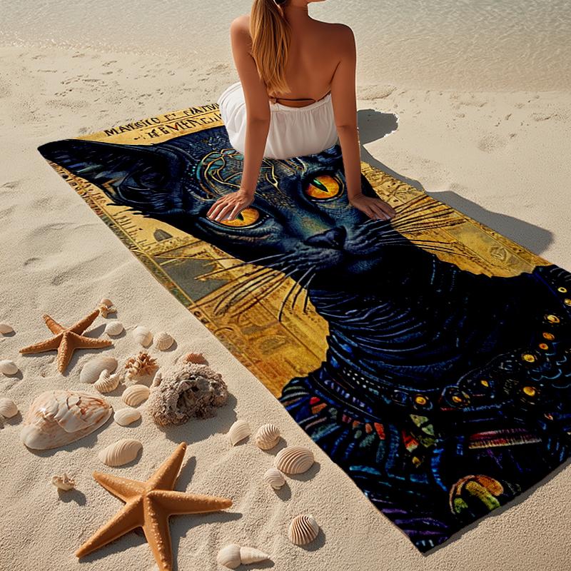 Telo da Spiaggia Anubi Egiziano, Microfibra Super Morbida, Regalo per Lei/Lui, Compleanno, per Piscina, Spiaggia, Viaggio, Decorazione Casa, Regali per Fan