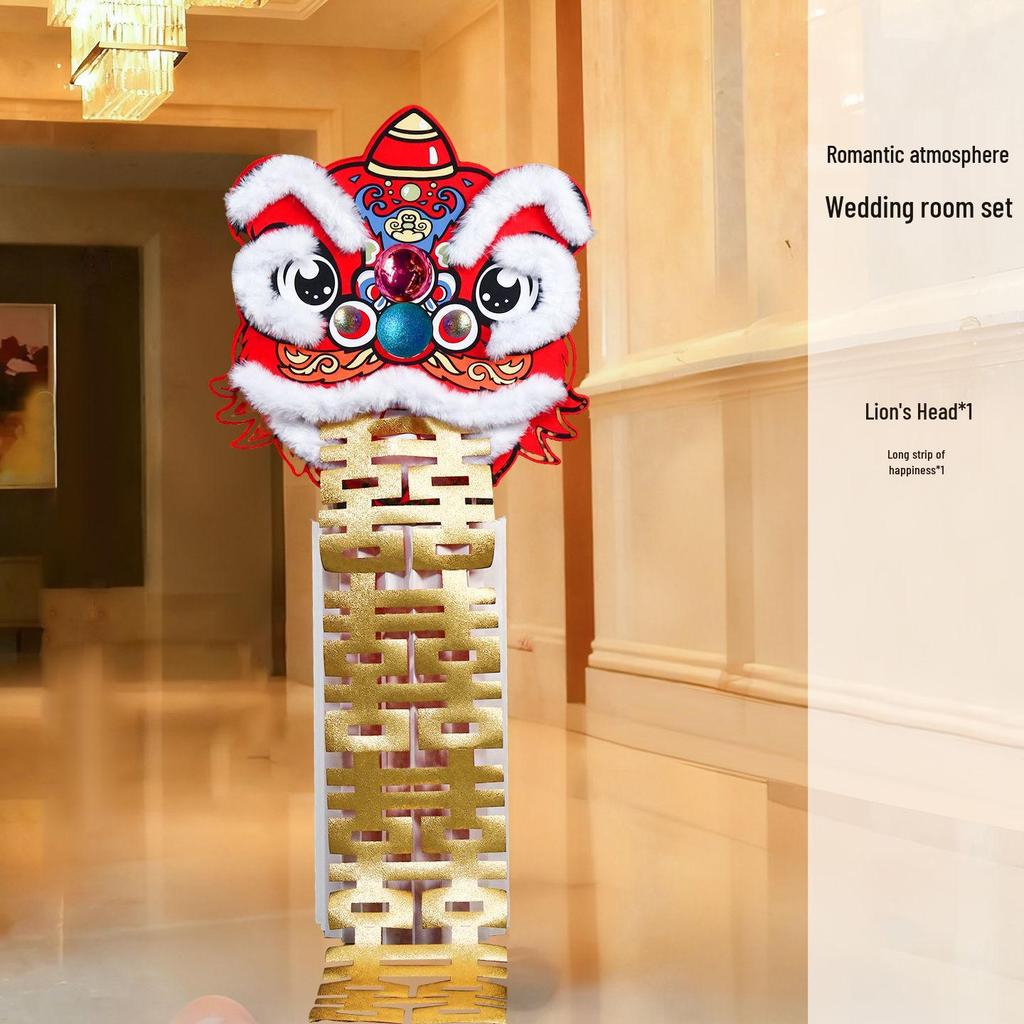 Wedding Decoration Set: Bride’s Bedroom, Living Room & Photography Props with Origami Lion Ornaments