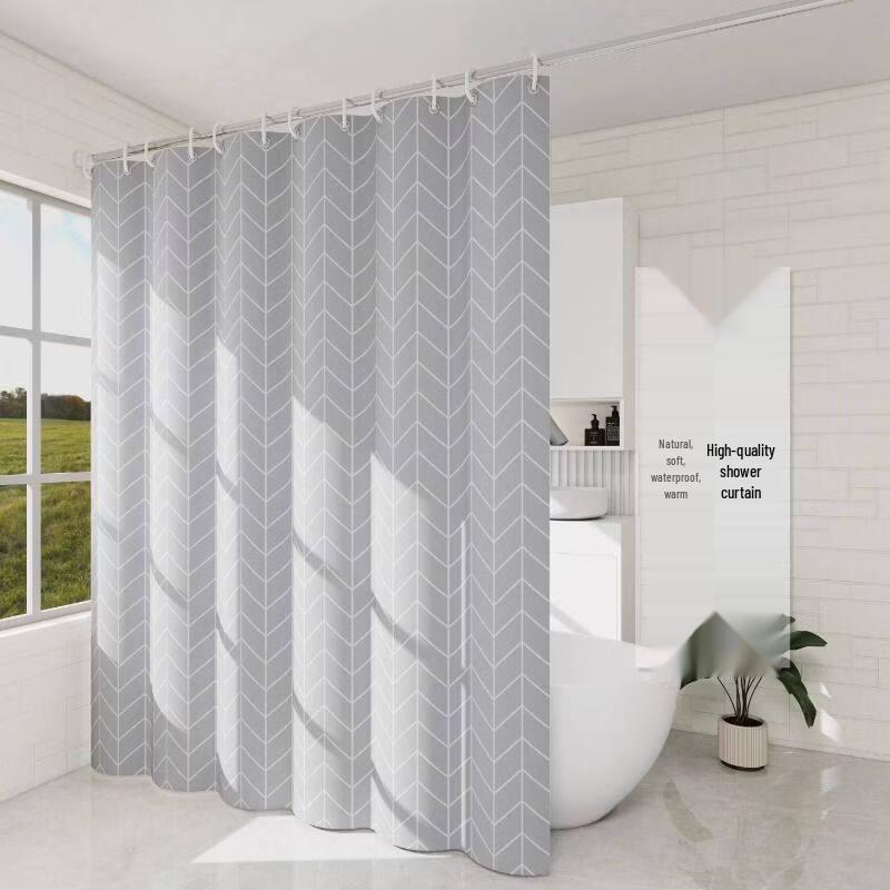 LIEI Waterproof PEVA Shower Curtain