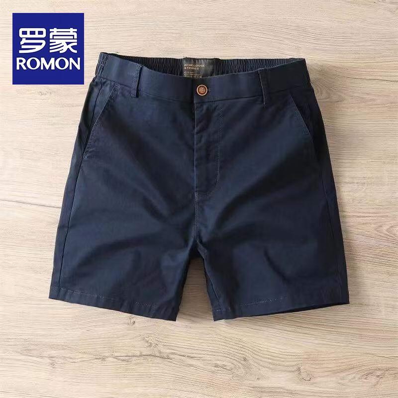 ROMON Men s Casual Elastic Waist Washed Cargo Shorts 28 темно-синий