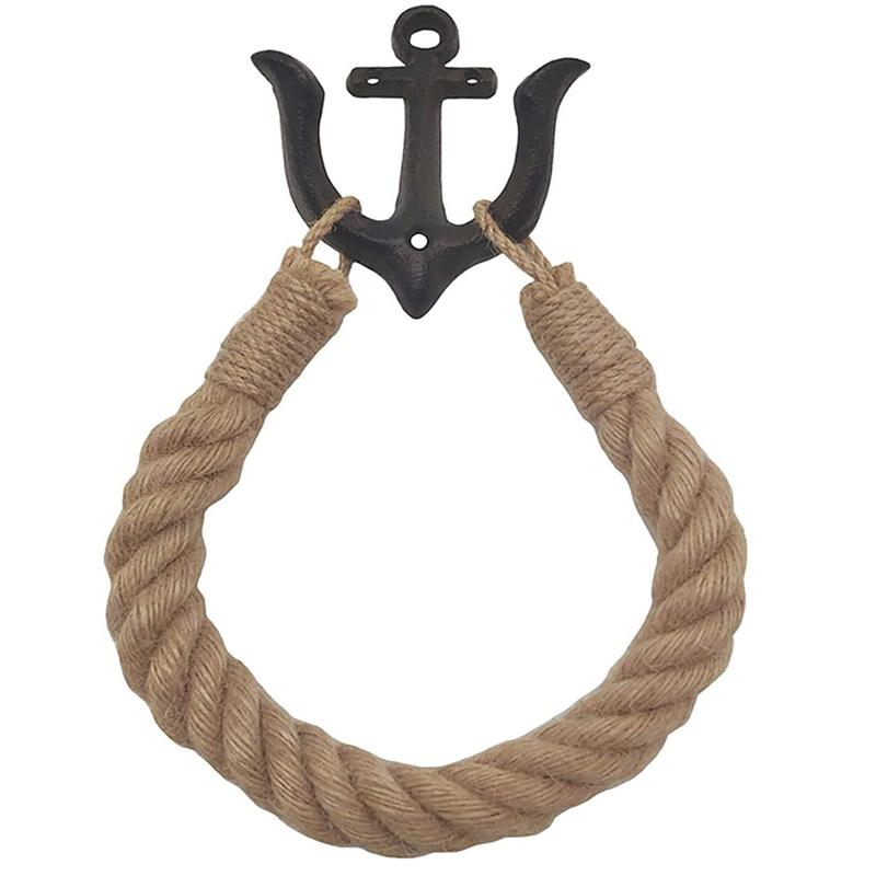 

Toilet Paper Holder Hemps Rope Vintage Innovative Toilet Roll Holder For Bathroom Towel Curtain Coat Towel Hanging Home Hotel чорний