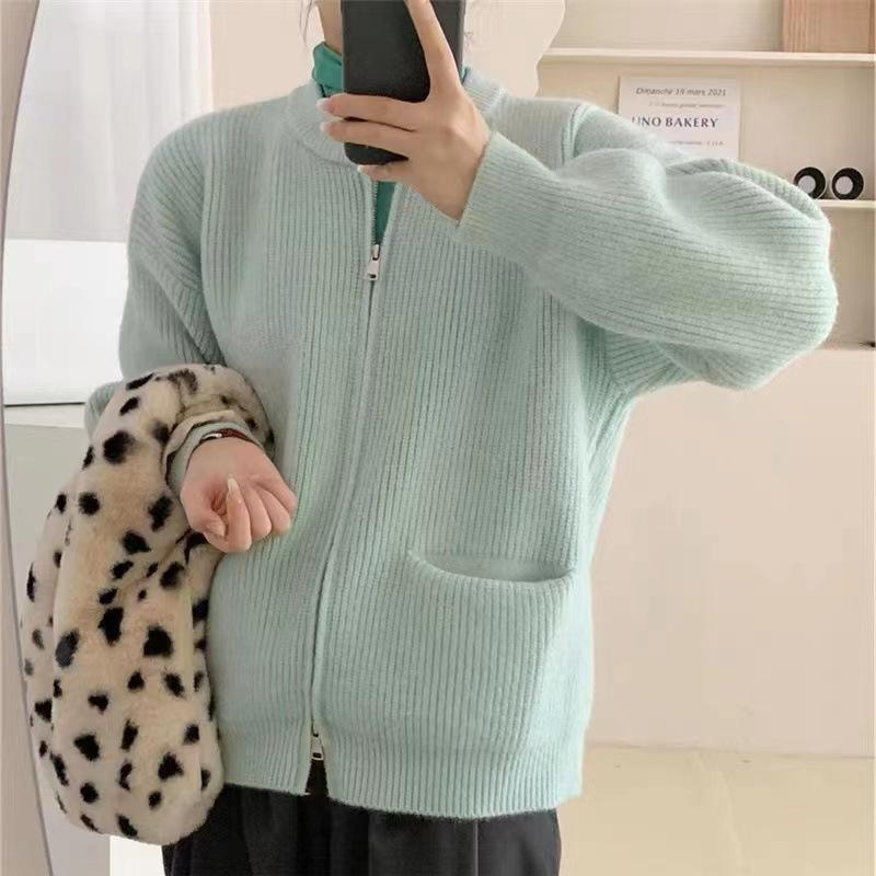 DAFIFY Women's Fashion Casual Fall Winter Solid Color Print Long Sleeve O-Neck Sweaters