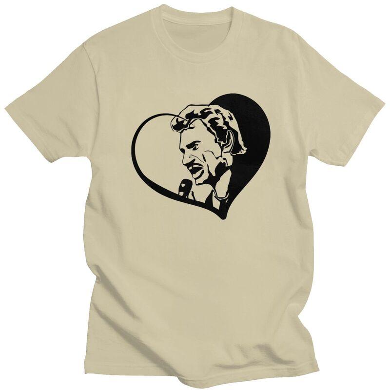 Custom French Rock Legend Johnny Hallyday Tshirts for Men Short Sleeve Leisure T Shirt Cool Tshirts Pure Cotton Tee Gift Idea