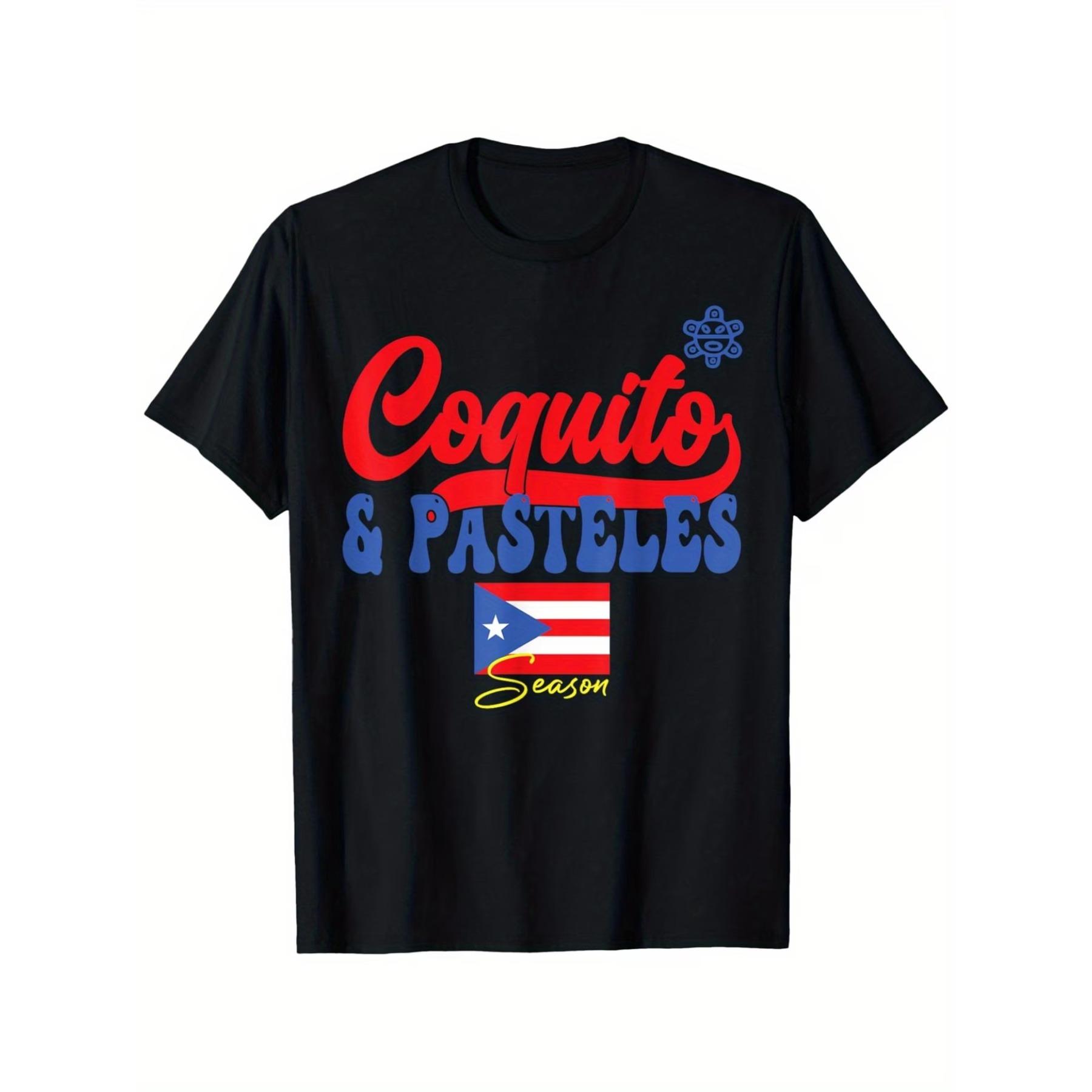 

Puerto Rico Flag & Pasteles Food T-Shirt, Unisex Cotton Casual Round Neck Outdoor Short Sleeve T-shirt XXL чорний