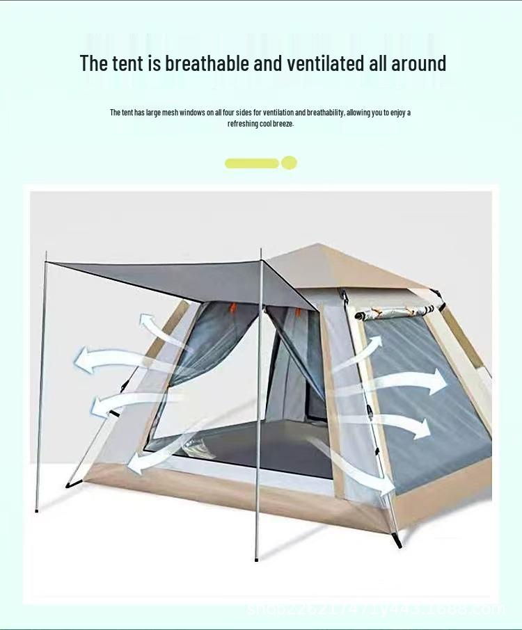 Double-layer Quick-opening Camping Tent with Sunshade for Outdoor Protection