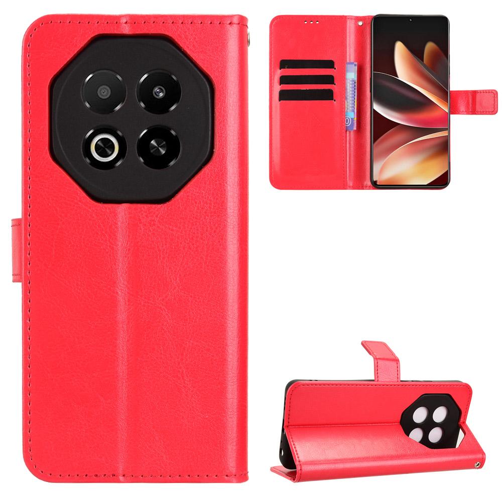 

Для Meizu Note 16 Чехол из ПУ кожи с ремешком Текстура Crazy Horse Обложка-кошелек для телефона Red