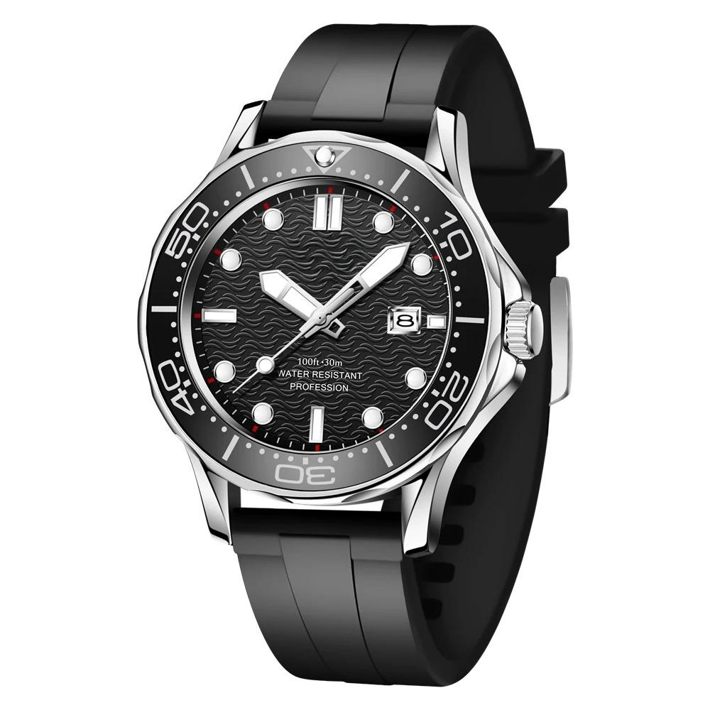 Fashion Men Watch Casual Sport Waterproof Men's Quartz Wristwatches Top Brand Luxury 360° Rotating Bezel Design Watch Men