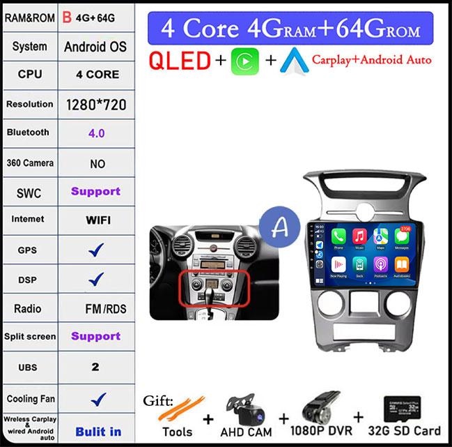 Touch Screen For Kia Carens UN 2006 - 2012 4G LTE 5G Wifi BT Carplay Radio Stereo Multimedia Player GPS Navigation Video