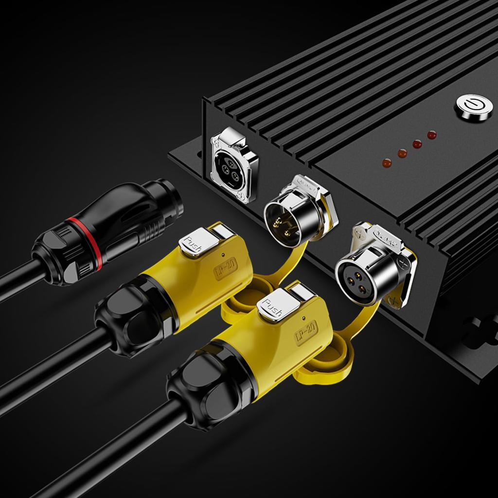 CNLINKO LP20 5 Pin Waterproof Connector - M20 10A 500V Circular Connector, IP68 Fast