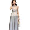2026 French Elegant Lace Sleeveless Top & Skirt Set