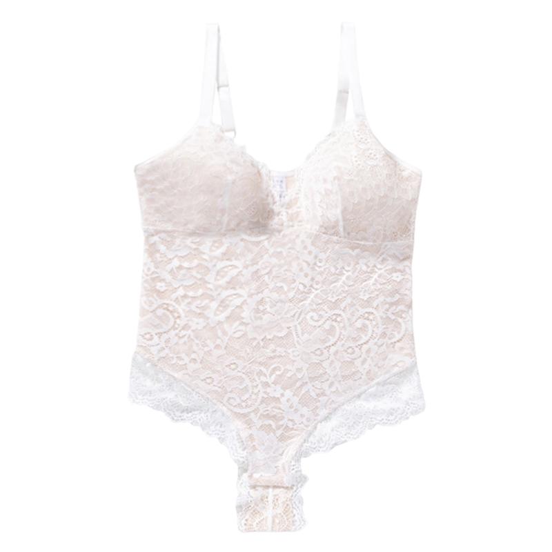 CINOON Women s Lace Sexy Bodysuit Tummy Control Shapewear Waist Cincher Plus Size Slimming Body Shaper XL белый