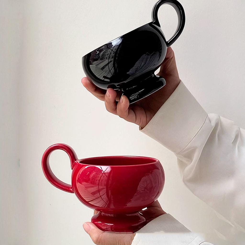Aladdin Style Ceramic Coffee Mug 280ml With Carrying Handle Ins Design Drinkware For Home Office And Outdoor Use