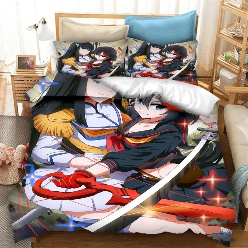 3D Printed KILL La KILL Duvet Cover Pillowcase Anime Bedding Set Double Twin Full Queen King Adult Kids Bedclothes Quilt Cover