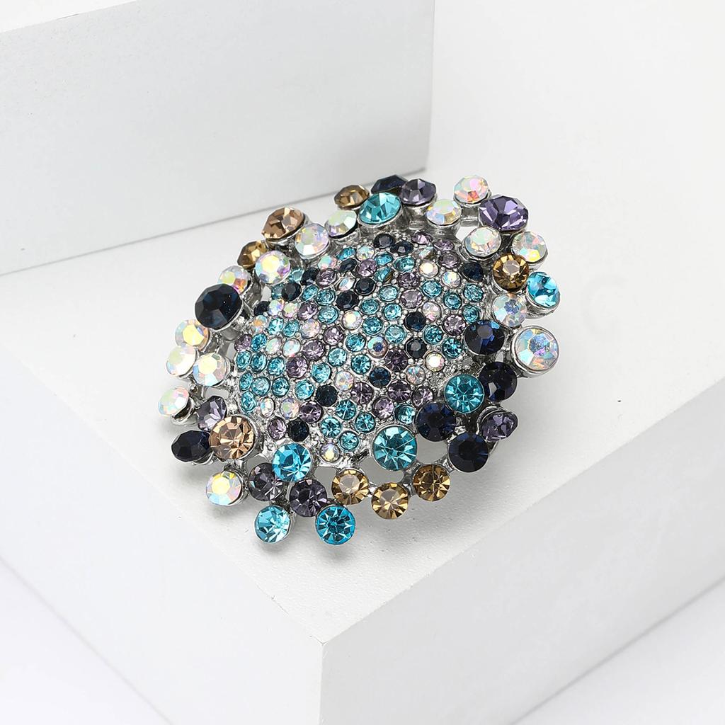 Literary Retro Alloy Rhinestone Sunflower Brooch Fashionable Versatile Women'S Clothing Corsage Jewelry Pin