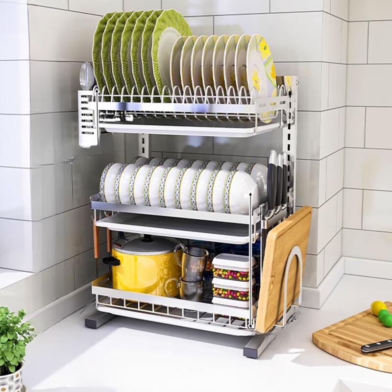 Beifu 304 Stainless Steel 3-Tier Dish Drying Rack