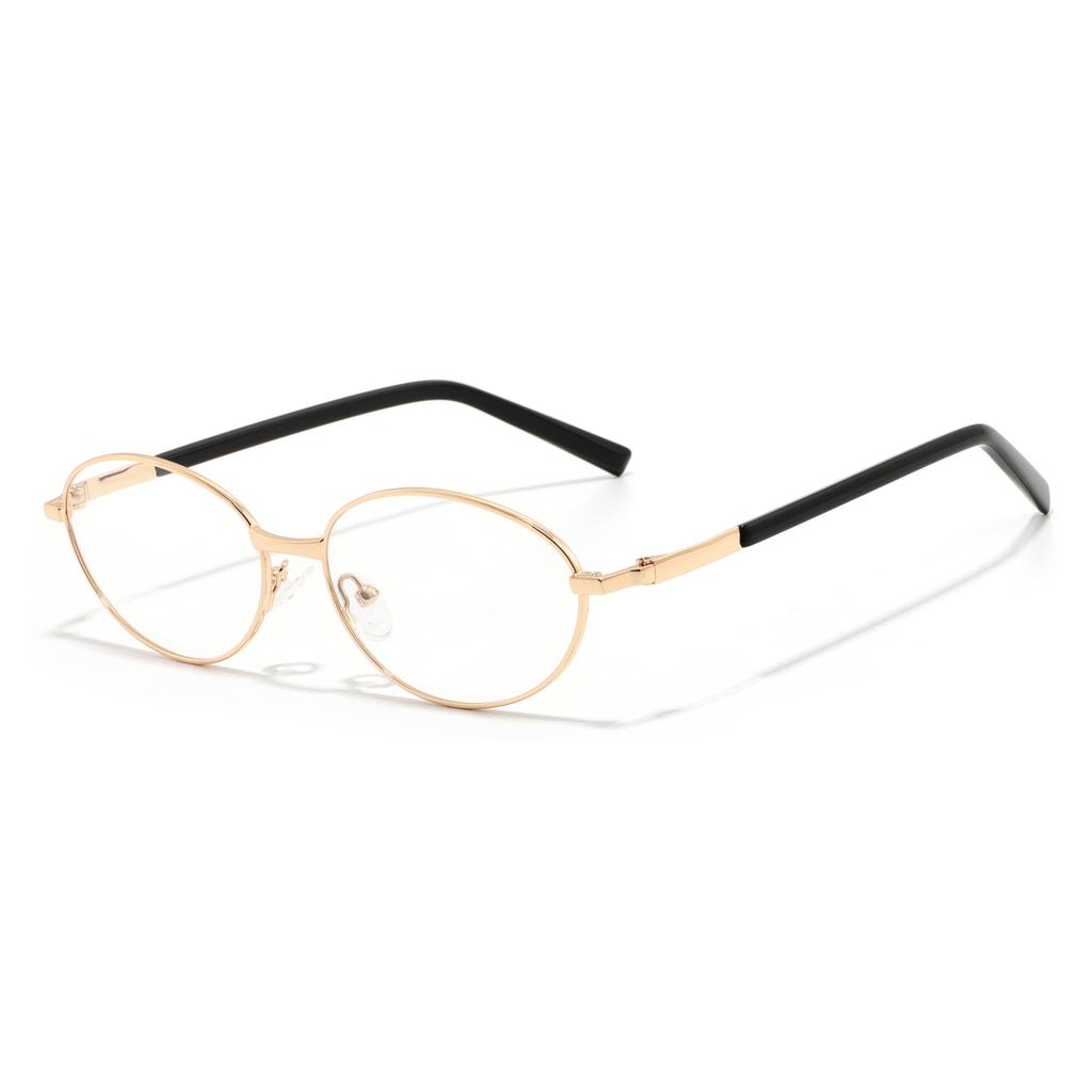 Vintage Old Money Aesthetic Oval Fake Glasses Frame Men Women Korean Style Luxury Brand Design Optical Prescription Eyeglasses