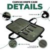 Professional Chef Knife Storage Bag Canvas Portable Handheld Knife Case with Zipper Waterproof Outdoor Picnic Camp BBQ Kitchen
