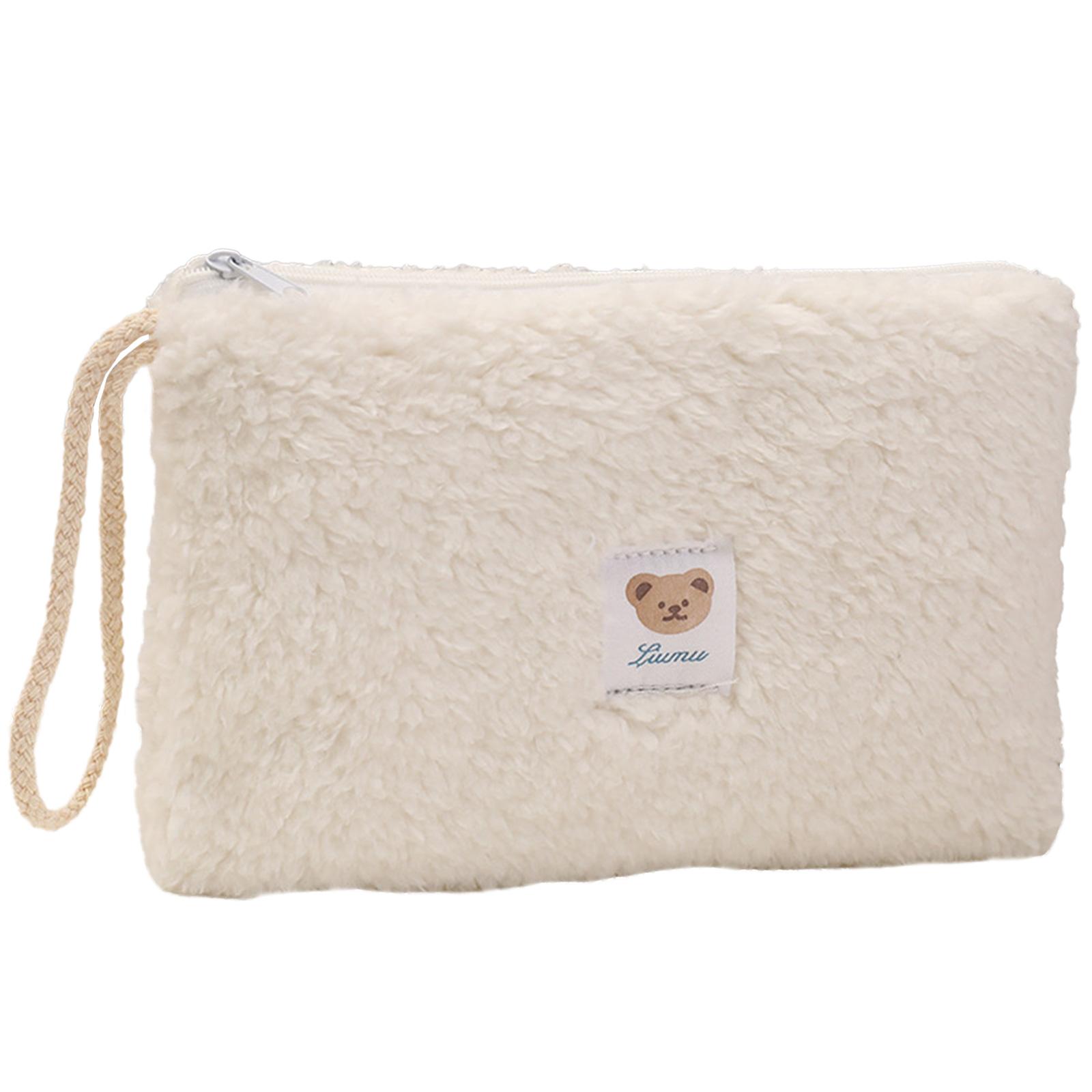 

Compact Cosmetic Case Versatile Organizer Portable Makeup Bag Large Capacity Cute Plush Travel Lipstick Organizer Pouch