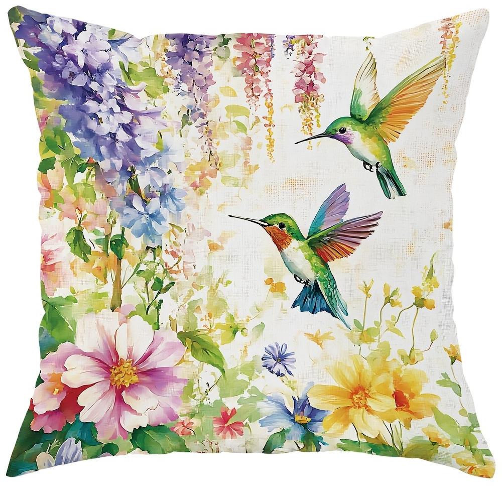 

1 шт. наволочка, птица, цветок, наволочка с принтом «Сладкий дом», чехол на подушку для дивана в гостиной, украшение для спальни 16x16Inch