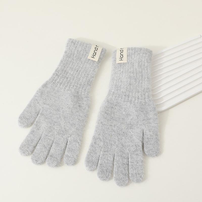 Wind Rabbit Plush Cute Warm Knitted Wool Gloves Long Girl Pink Thickened Soft Cold-proof