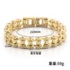 Stainless Steel Chain Bracelet Men Women Cycling Biker Punk Style Titanium Geometric Design