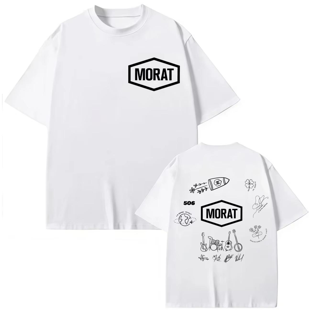 Colombia Band Morat Double Sided Print Tshirts Men Women Fashion Pop Music Tshirt High Quality Cotton Short Sleeve T Shirts S