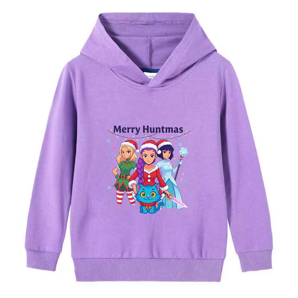 Frohe Weihnachten! Hexenjagd Mädchen und Jungen Kapuzenpullover, Neuartiger Weihnachts-Pullover, Feiertags-Pullover, Sweatshirt