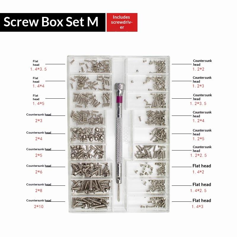 1 Set Watch Screw Box 18 Types Screws Kit Mini Flat Head Screw For Phone Tablet Camera Lens Laptop Repair Accessories