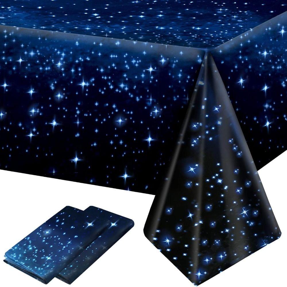 Star Space Tablecloth Waterproof Plastic Galaxy Table Cover Party Decoration Oil Proof Disposable Table Cloth Birthday Wedding