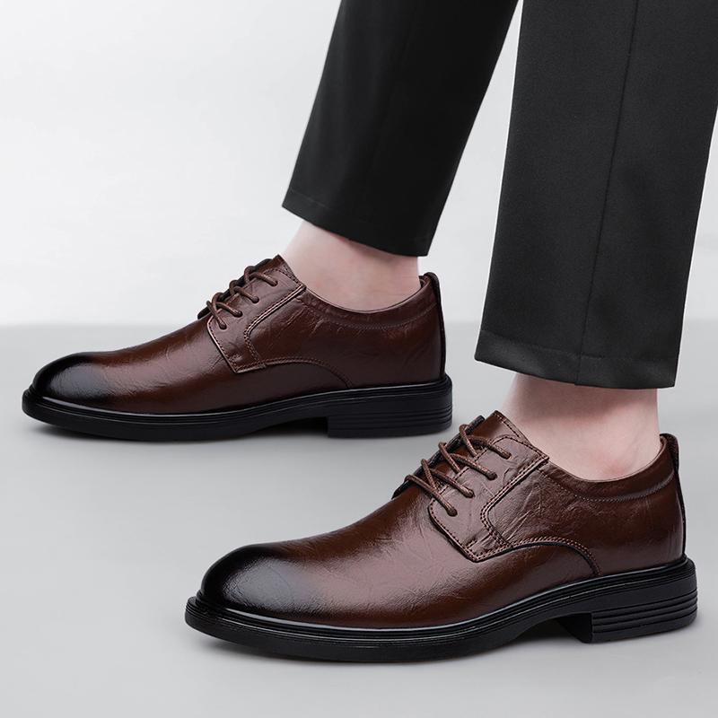 Genuine Leather Man Derby Shoes Luxury Brand Men Oxford Shoes New Men's Business Casual Shoes Soft Sole Formal Dress Footwear