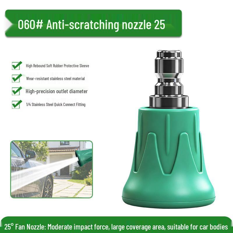 1/4 Quick Connect Colored Fan-Shaped High-Pressure Washer Nozzle with Stainless Steel and Rubber Sleeve