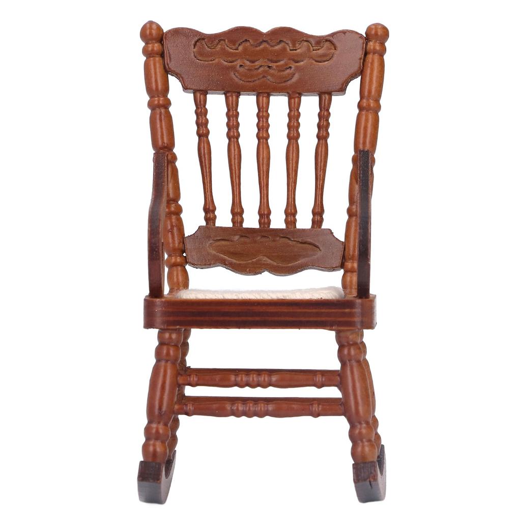 Dollhouse Miniature Chair Exquisite Details Bright Color Miniature Dollhouse Wooden Furniture for