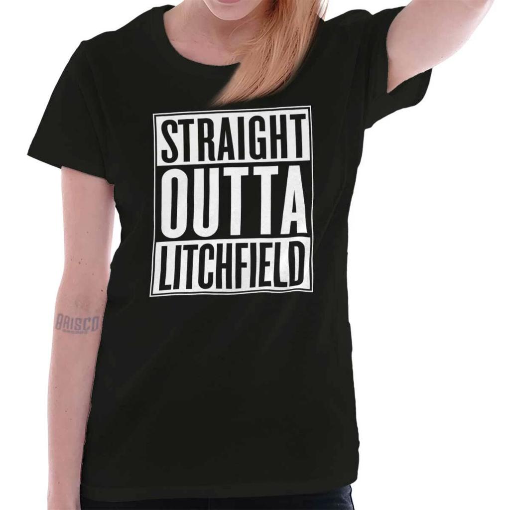 Straight Outta Litchfield Compton NWA Orange New Black Funny Graphic T Shirts fo