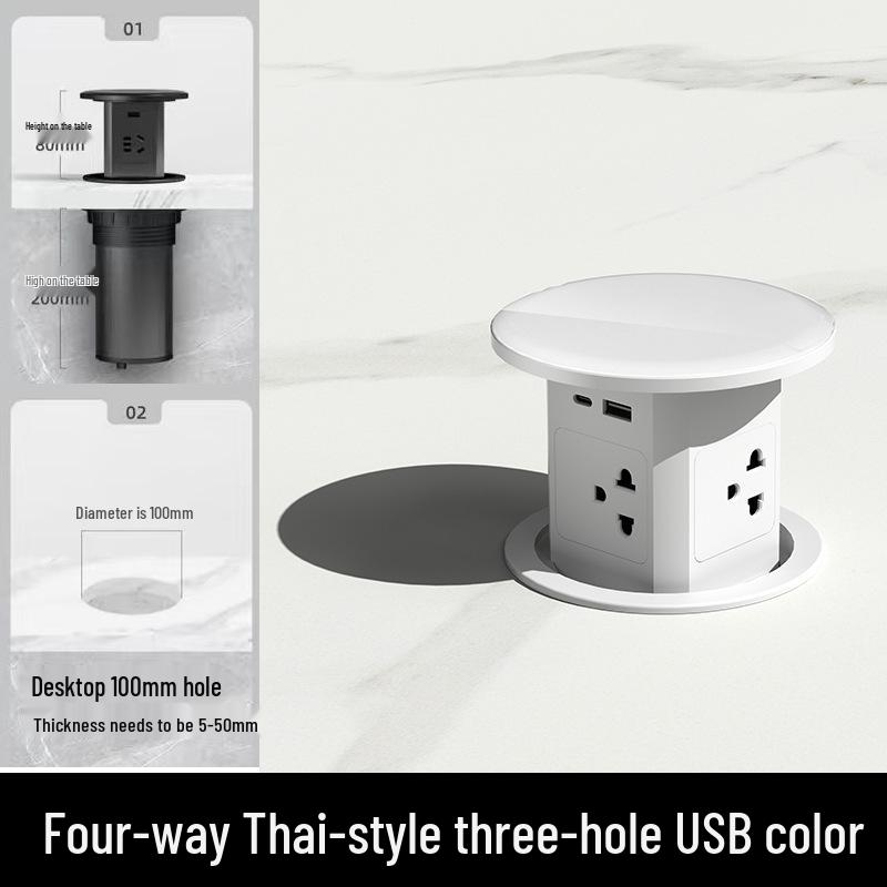 Priză verticală de alimentare wireless USB cu prize multiple, standarde SUA/Marea Britanie și suport Type-C