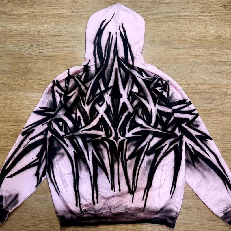 Hanorac Y2k pentru damă, cu model imprimat, pulover, hanorac Streetwear, extra mare, punk, retro, Kpop, întunecat, cu mânecă lungă