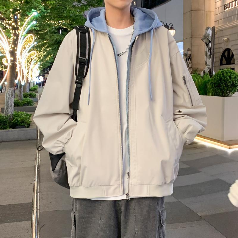 

Осенняя куртка-двойка, мужская повседневная куртка свободного кроя, универсальная куртка S